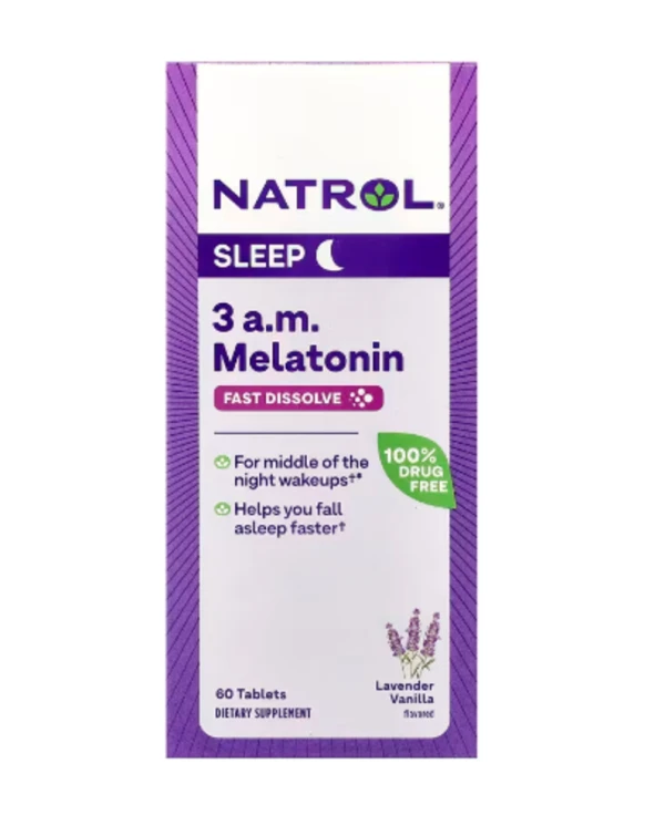 Natrol, 3 A.M. Melatonin, Lavender Vanilla, 60 Tablets
