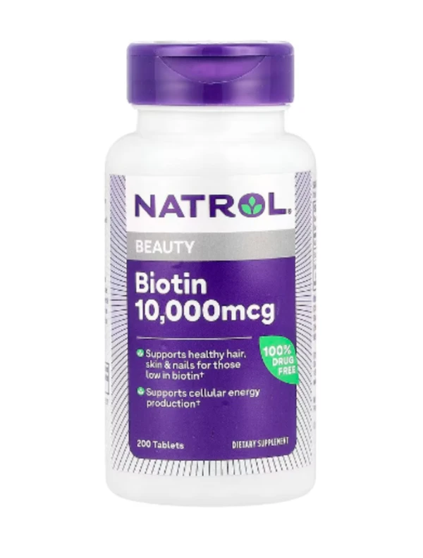 Natrol, Biotin, 10,000 mcg, 200 Tablets