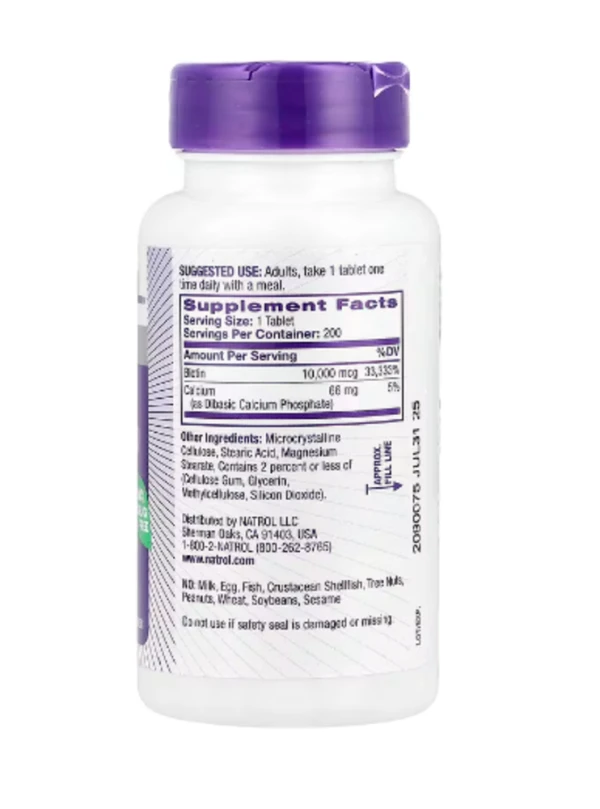 Natrol, Biotin, 10,000 mcg, 200 Tablets