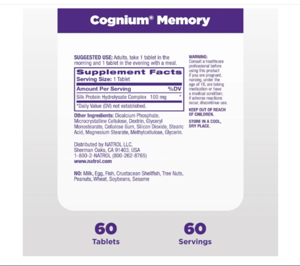 Natrol, Cognium Memory, 60 Tablets