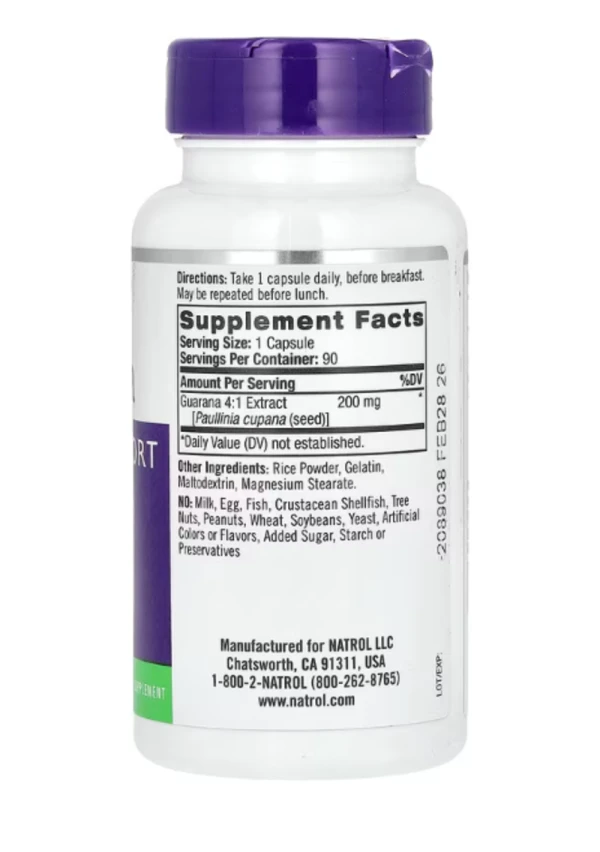 Natrol, Guarana, 200 mg, 90 Capsules
