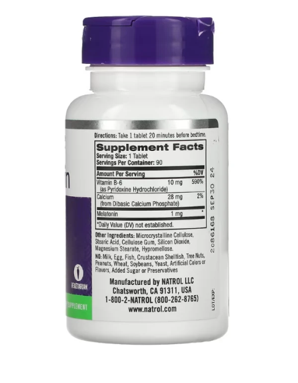 Natrol, Melatonin, 1 mg, 90 Tablets