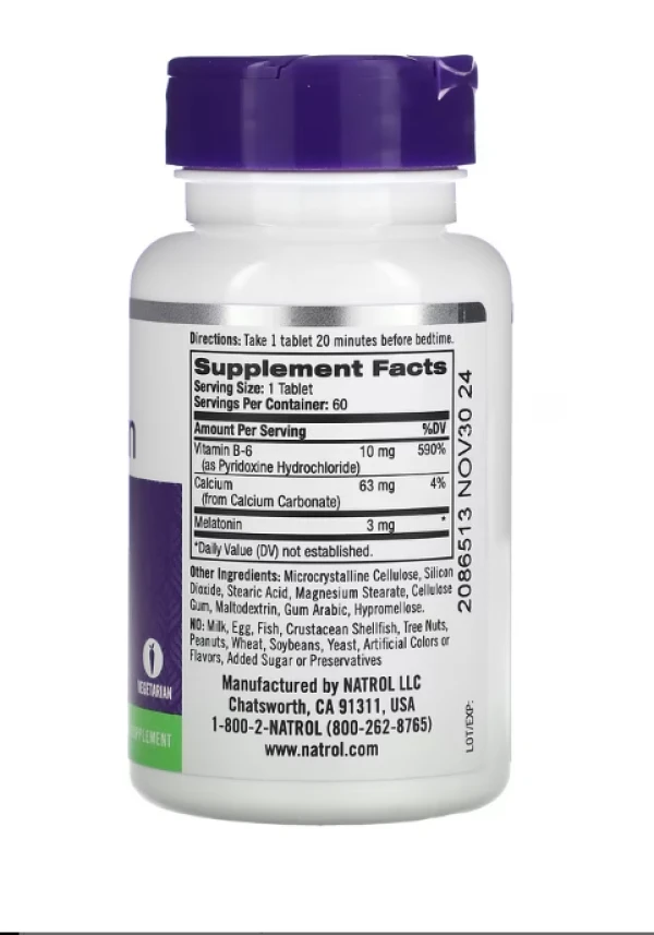 Natrol, Melatonin, 3 mg, 60 Tablets