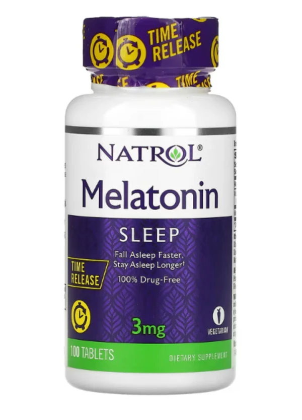 Natrol, Melatonin, Time Release, 3 mg, 100 Tablets
