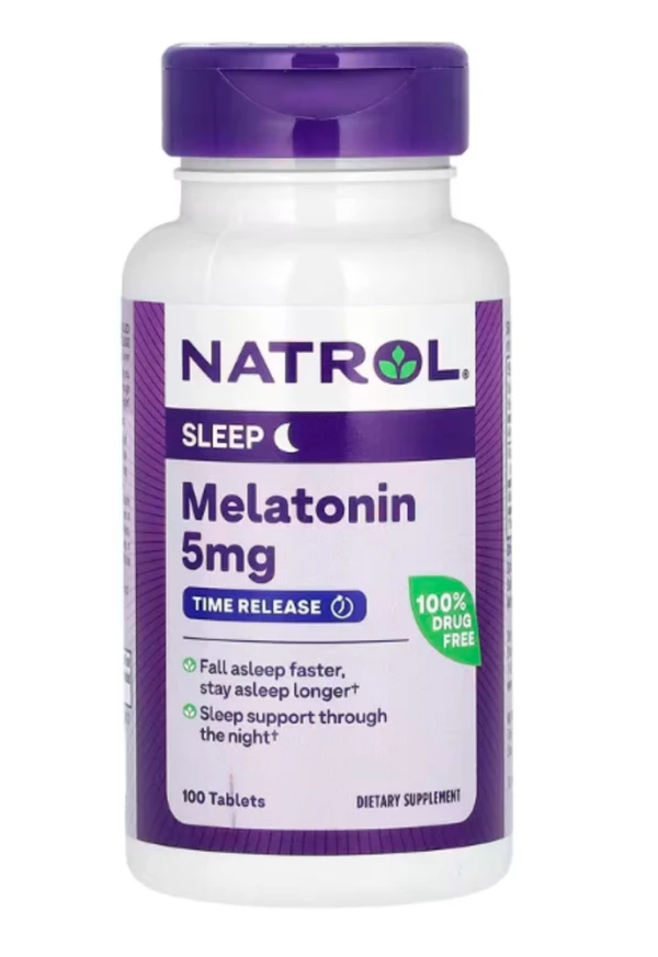 Natrol, Melatonin, Time Release, 5 mg, 100 Tablets