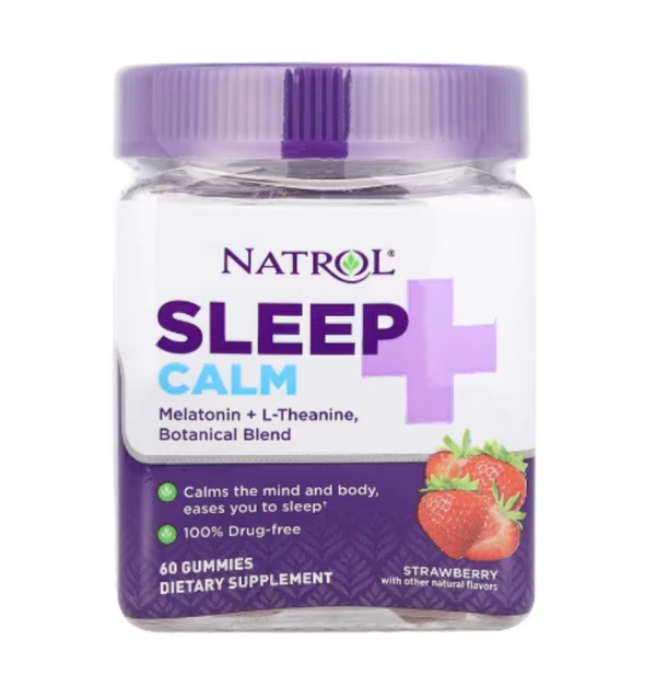 Natrol, Sleep + Calm, Strawberry, 60 Gummies