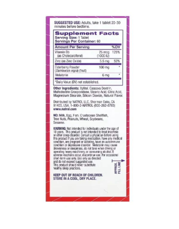 Natrol, Sleep + Immune Health, Mixed Berry, 60 Tablets