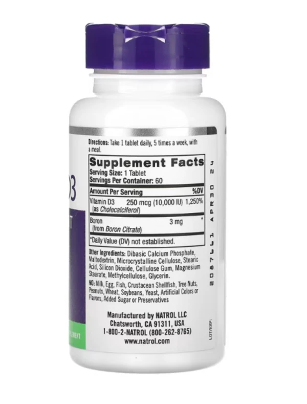 Natrol, Vitamin D3, Bone & Joint Health, Maximum Strength, 10,000 IU, 60 Tablets