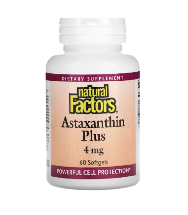 Natural Factors, Astaxanthin Plus, 4 mg, 60 Softgels