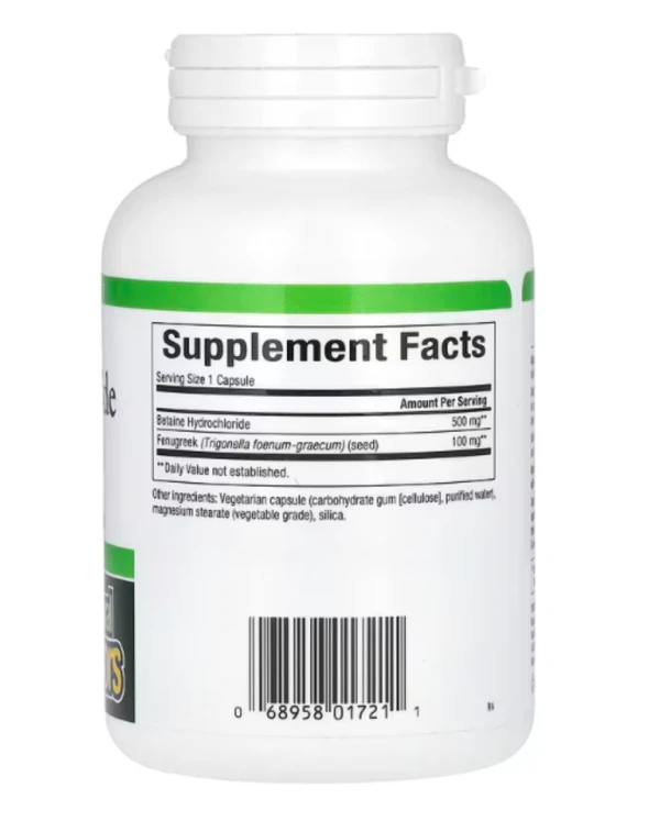 Natural Factors, Betaine Hydrochloride with Fenugreek, 500 mg, 180 Vegetarian Capsules