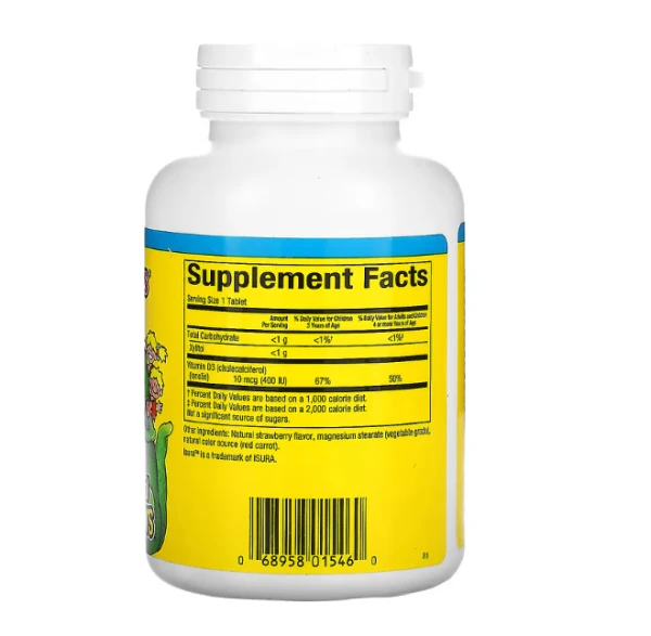 Natural Factors, Big Friends, Chewable Vitamin D3, Berry Bunch, 10 mcg, 250 Chewable Tablets