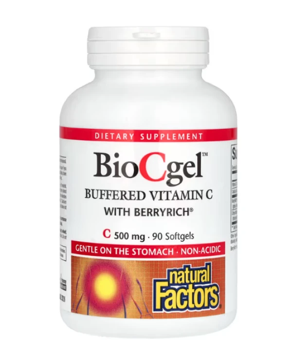 Natural Factors, BioCgel, Buffered Vitamin C with BerryRich, 500 mg, 90 Softgels