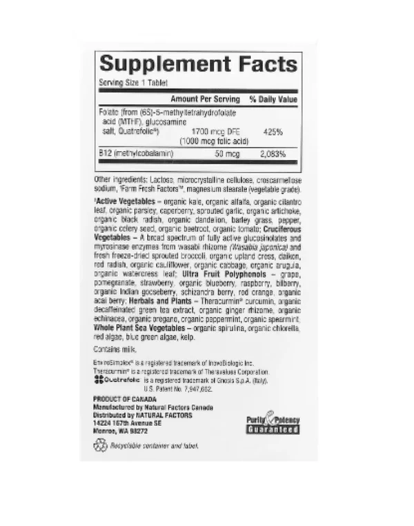 Natural Factors, BioCoenzymated™, Methylfolate, 1,000 mcg, 60 Quick Melt Tablets
