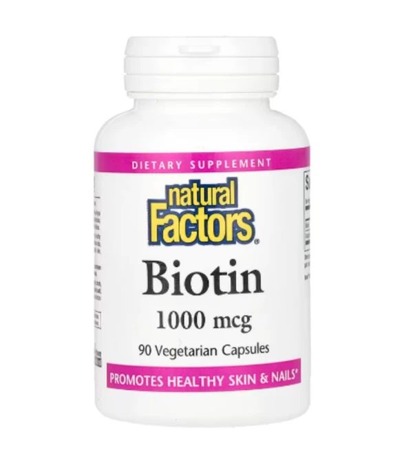 Natural Factors, Biotin, 1,000 mcg, 90 Vegetarian Capsules