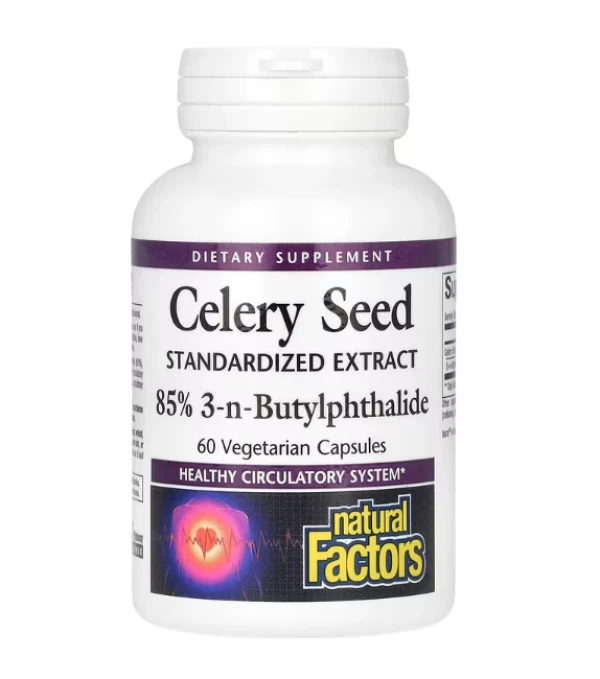 Natural Factors, Celery Seed, Standardized Extract, 60 Vegetarian Capsules
