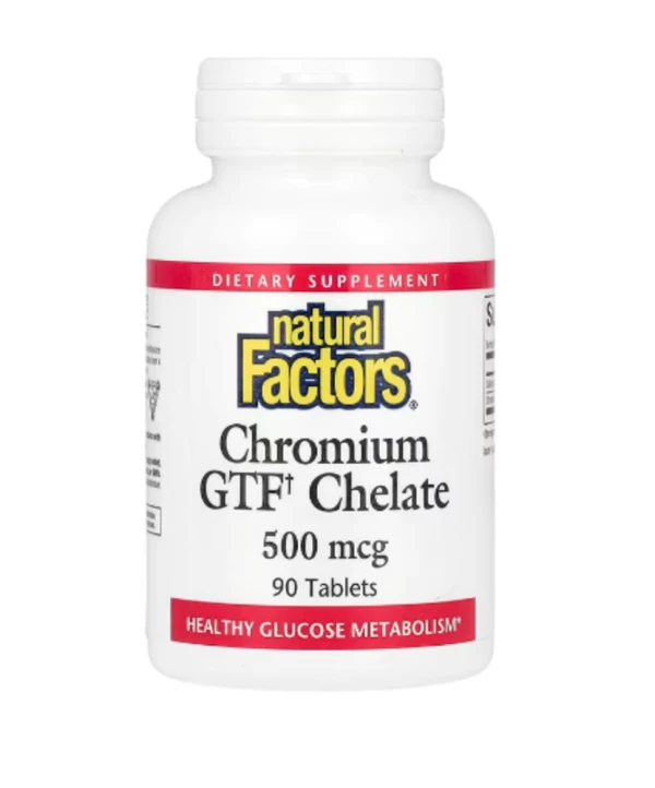 Natural Factors, Chromium GTF Chelate, 500 mcg, 90 Tablets