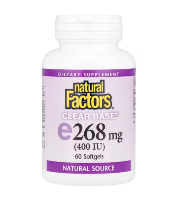 Natural Factors, Clear Base® Vitamin E, 268 mg (400 IU), 60 Softgels