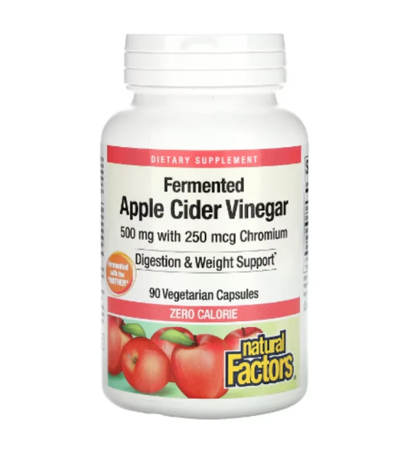 Natural Factors, Fermented Apple Cider Vinegar, 500 mg, 90 Vegetarian Capsules