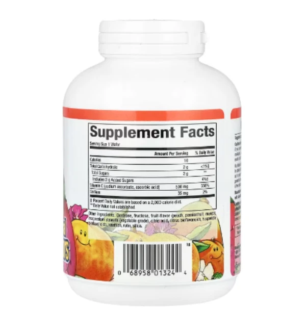 Natural Factors, Fruit-Flavor Chew Vitamin C, Peach, Passionfruit and Mango, 500 mg, 90 Chewable Wafers