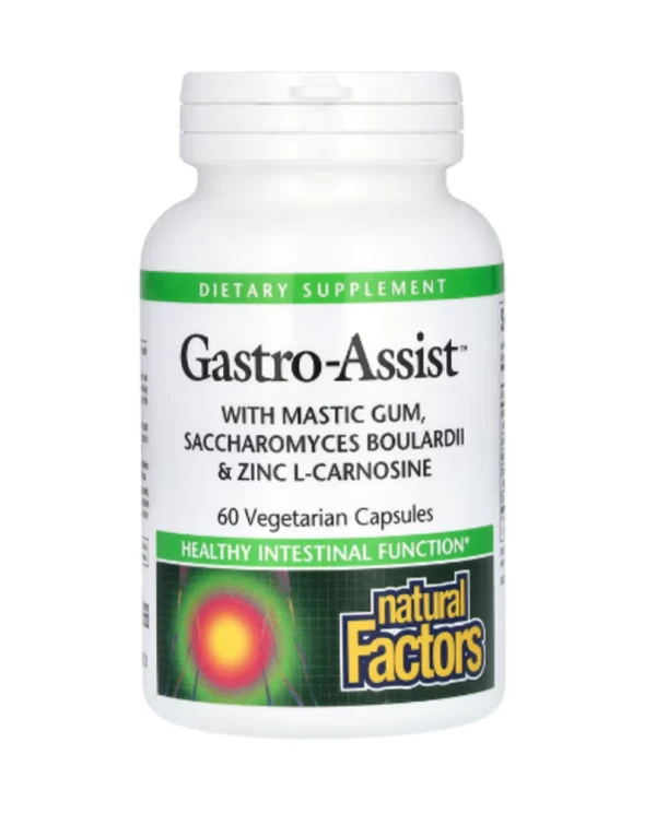 Natural Factors, Gastro-Assist™ with Mastic Gum, Saccharomyces Boulardii & Zinc L-Carnosine, 60 Vegetarian Capsules