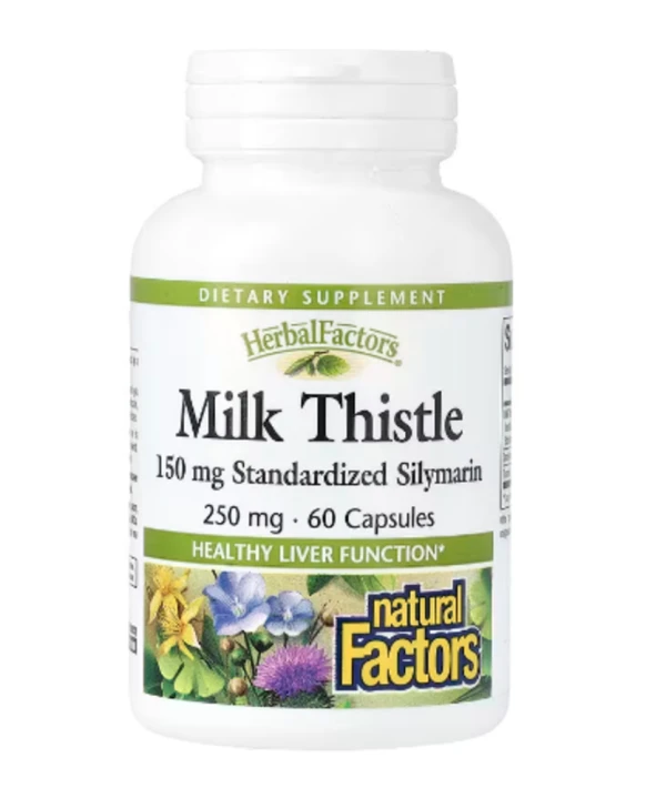 Natural Factors, Herbal Factors, Milk Thistle, 250 mg, 60 Capsules