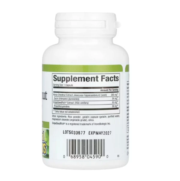 Natural Factors, Horse Chestnut with GrapeSeedRich, 350 mg, 60 Capsules