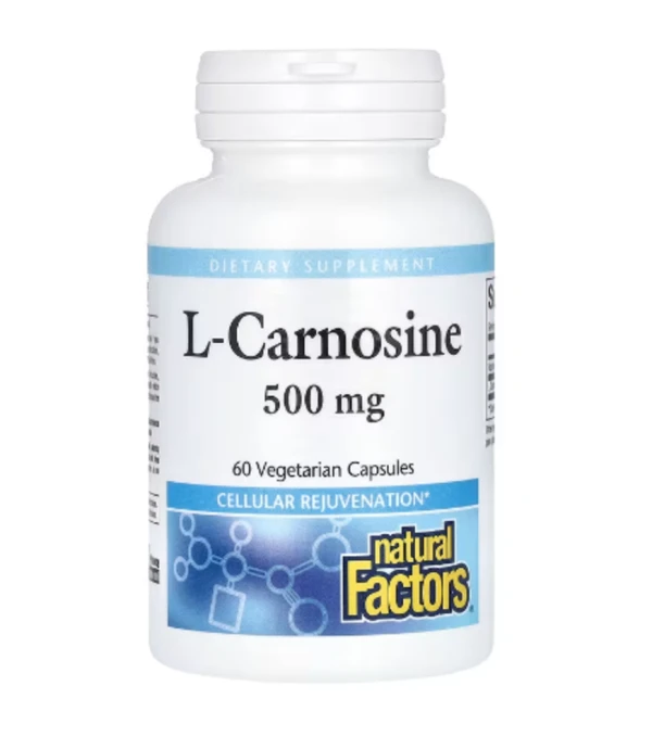 Natural Factors, L-Carnosine, 500 mg, 60 Vegetarian Capsules