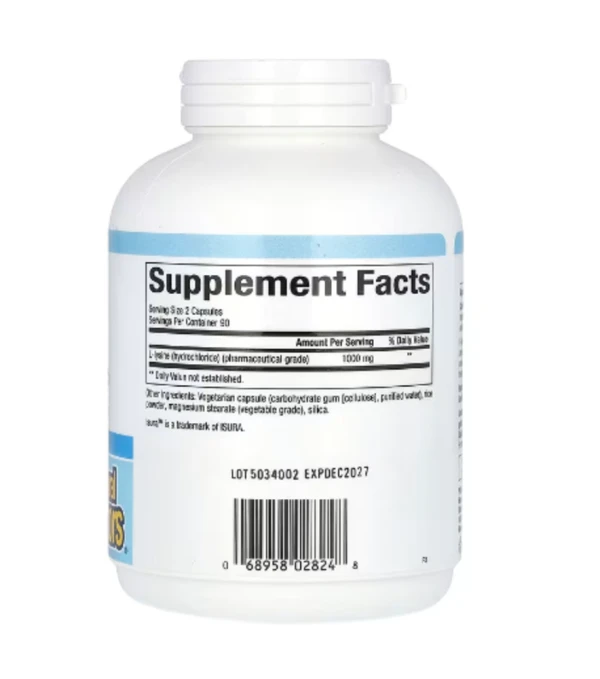 Natural Factors, L-Lysine, 500 mg, 180 Vegetarian Capsules (250 mg)