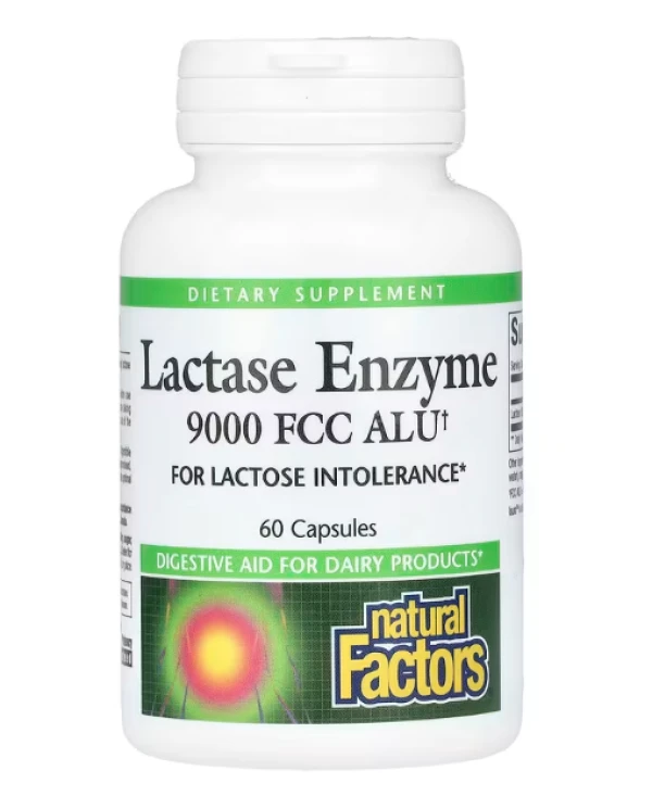 Natural Factors, Lactase Enzyme, 9,000 FCC ALU, 60 Capsules