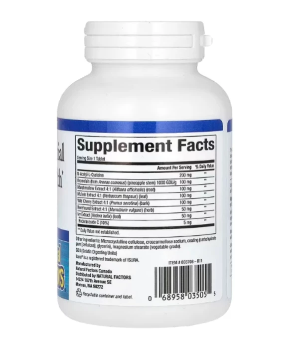 Natural Factors, Lung, Bronchial & Sinus Health, 90 Tablets