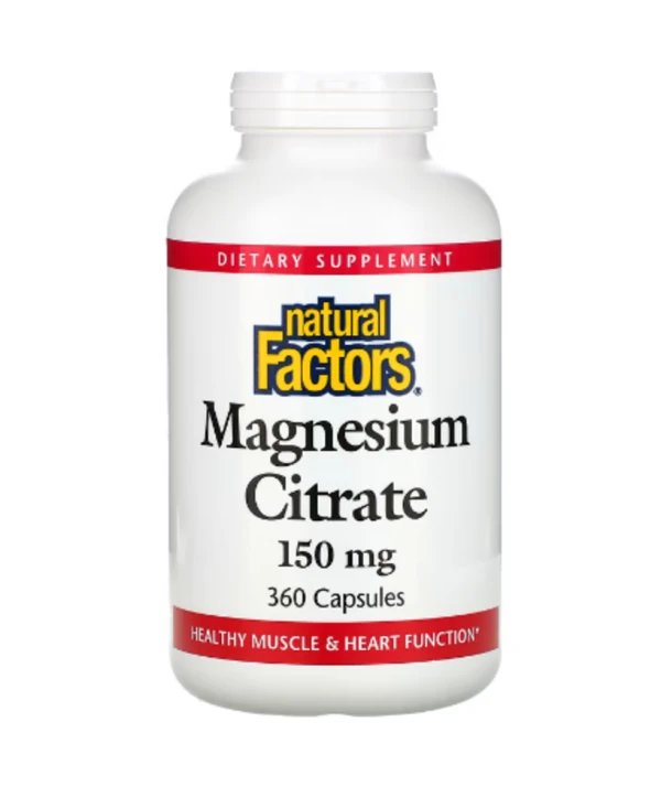Natural Factors, Magnesium Citrate, 150 mg, 360 Capsules
