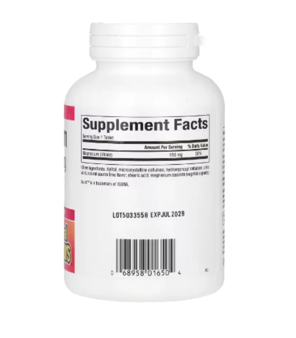 Natural Factors, Magnesium Citrate, Key Lime, 150 mg, 60 Chewable Tablets
