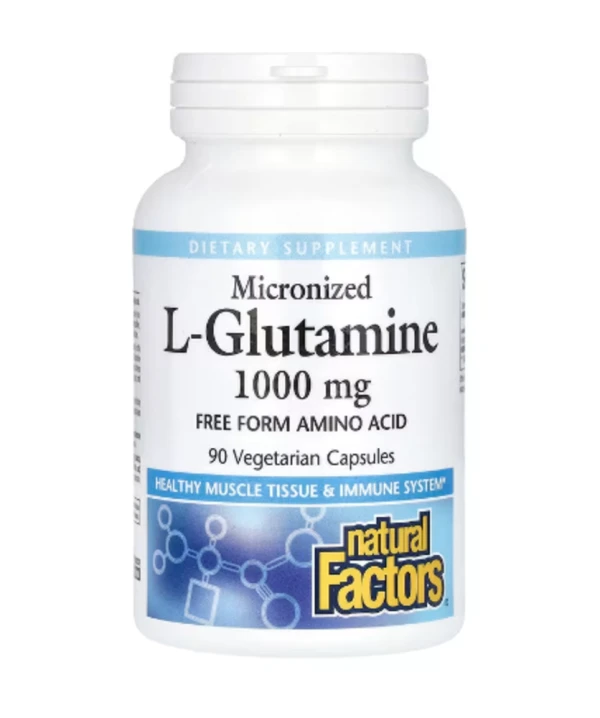 Natural Factors, Micronized L-Glutamine, 1,000 mg, 90 Vegetarian Capsules