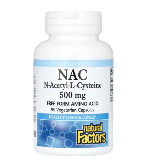 Natural Factors, NAC, N-Acetyl-L Cysteine, 500 mg, 90 Vegetarian Capsules