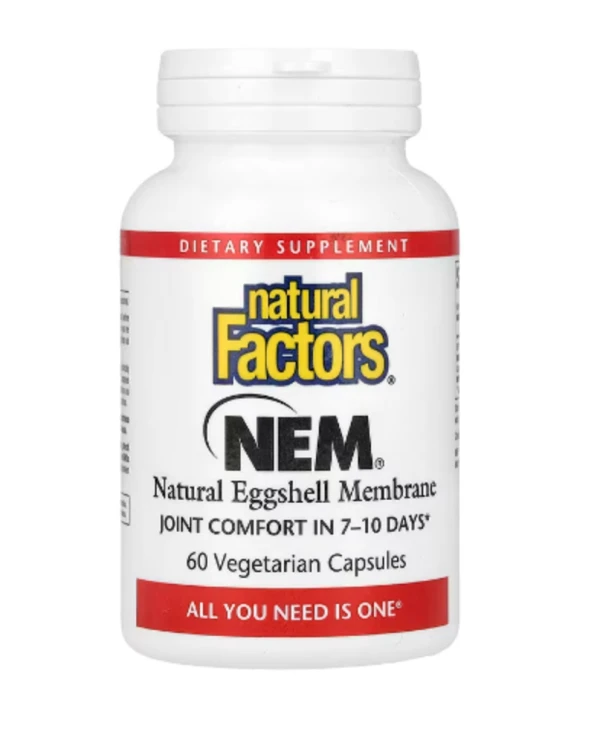 Natural Factors, NEM, Natural Eggshell Membrane, 60 Vegetarian Capsules