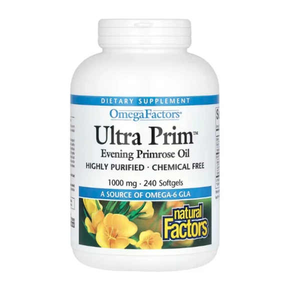 Natural Factors, OmegaFactors, Ultra Prim, Evening Primrose Oil, 1000 mg, 240 Softgels