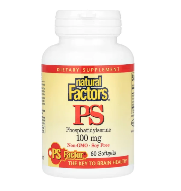Natural Factors, PS Phosphatidylserine, 100 mg, 60 Softgels