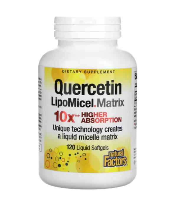 Natural Factors, Quercetin LipoMicel Matrix, 120 Liquid Softgels