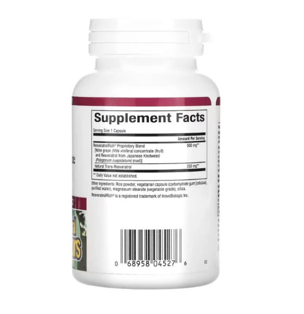 Natural Factors, ResveratrolRich, Super Strength, Resveratrol Concentrate, 60 Vegetarian Capsules