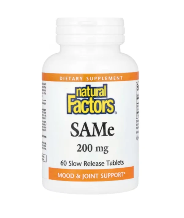 Natural Factors, SAMe , 200 mg, 60 Slow Release Tablets