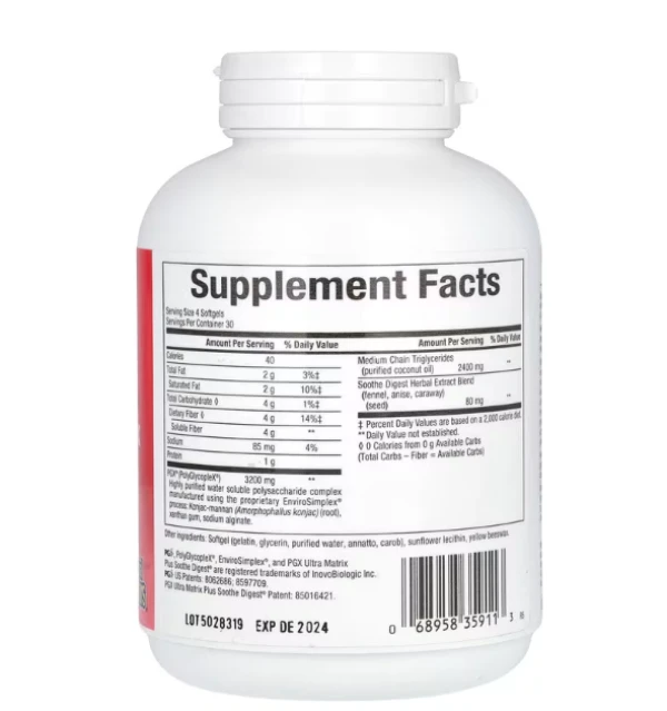 Natural Factors, SlimStyles, PGX Ultra Matrix Plus, Soothe Digest, 820 mg, 120 Softgels