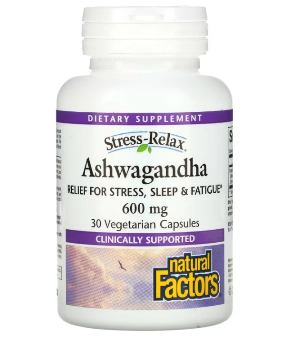 Natural Factors, Stress-Relax, Ashwagandha, 600 mg, 30 Vegetarian Capsules
