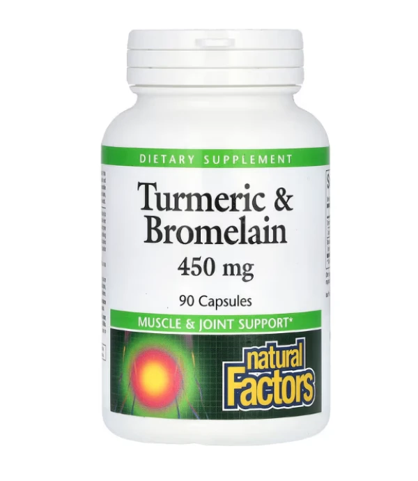 Natural Factors, Turmeric & Bromelain, 450 mg, 90 Capsules