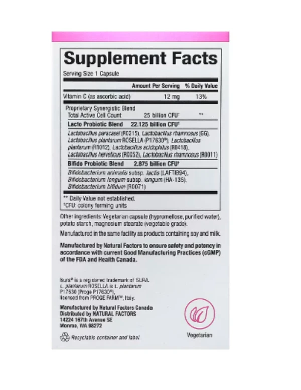 Natural Factors, Ultimate Probiotic Women's Every Day, 25 Billion , 30 Vegetarian Capsules