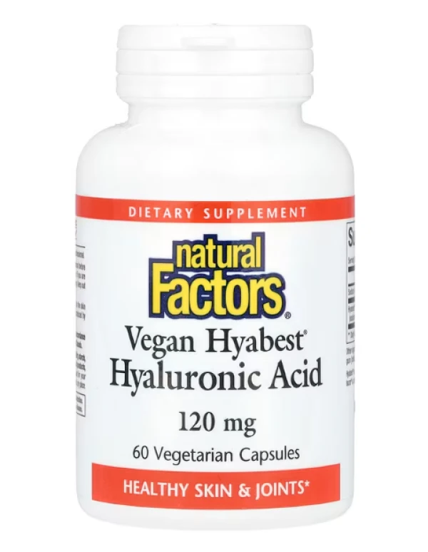 Natural Factors, Vegan Hyabest Hyaluronic Acid, 120 mg, 60 Vegetarian Capsules