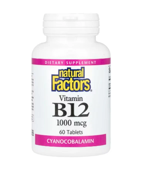Natural Factors, Vitamin B12, 1,000 mcg, 60 Tablets