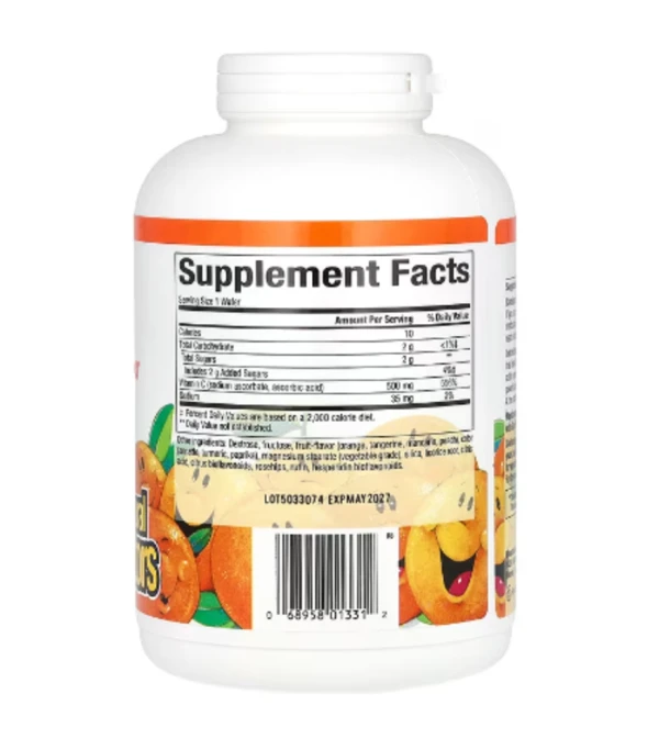 Natural Factors, Vitamin C Fruit-Flavor Chew, Tangy Orange, 500 mg, 180 Chewable Wafers