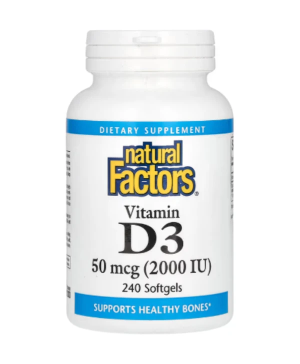 Natural Factors, Vitamin D3, 50 mcg (2,000 IU), 240 Softgels