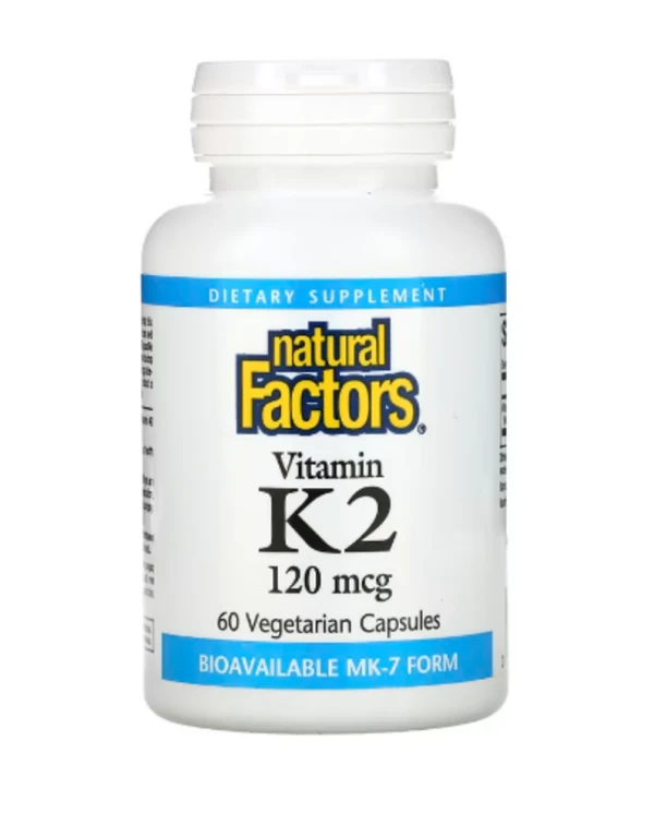Natural Factors, Vitamin K2, 120 mcg, 60 Vegetarian Capsules