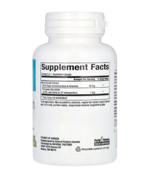 Natural Factors, WomenSense®, Black Cohosh Extract, Menopause Relief, 90 Vegetarian Capsules
